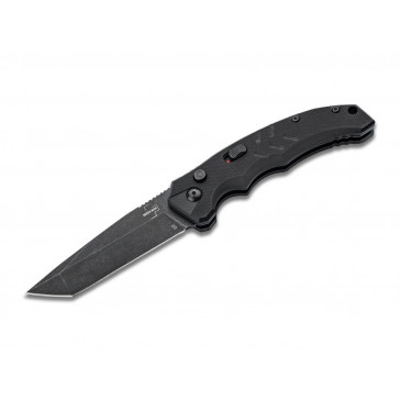 BOKER Plus Intention II Auto Knife - USA Made - Tanto D2  Stonewashed Black Handle