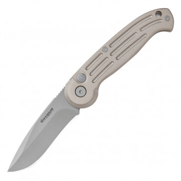 BOKER Magnum Auto - Champagne AUS-8 Clip Point Blade Aluminum Handle