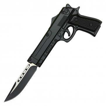 9" Black Drop-point 1911 Pistol "OTF"