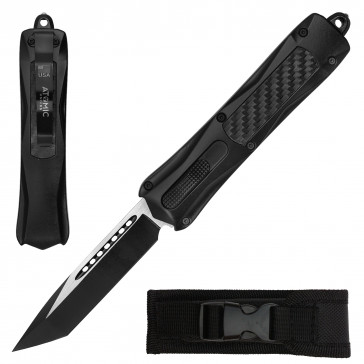 9.25" Atomic USA Auto OTF "ZEDD" Carbon Fiber Tanto Blade