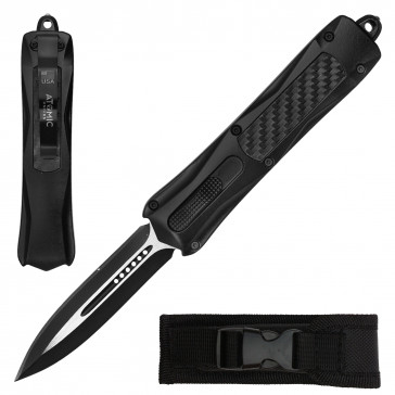 9.25" Atomic USA Auto OTF "ZEDD" Carbon Fiber Handle w/ Dagger Blade