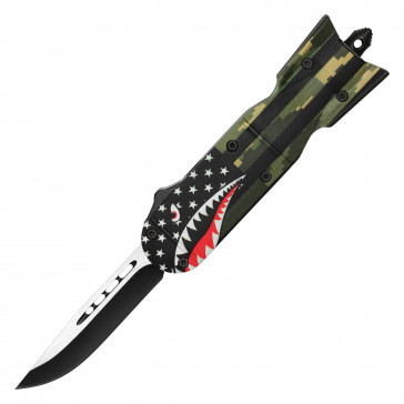 7.25" Automatic OTF ATOMIC Knife w/ Drop Point Blade