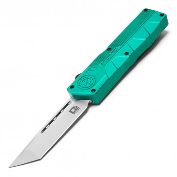 7.75" UltraLite Atomic USA Diamond Blue OTF Auto D2 Steel Tanto Blade w/ Kydex Gift Box