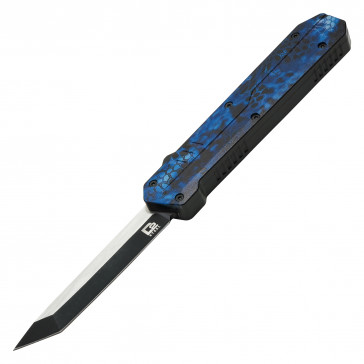 8.5" UltraLite Atomic USA Series 2 Blue Cobra Snake Camo OTF Auto D2 Steel Tanto Blade w/ Kydex Gift Box
