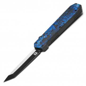 8.5" UltraLite Atomic USA Series 2 Blue Cobra Snake Camo OTF Auto D2 Steel Tanto Blade w/ Kydex Gift Box