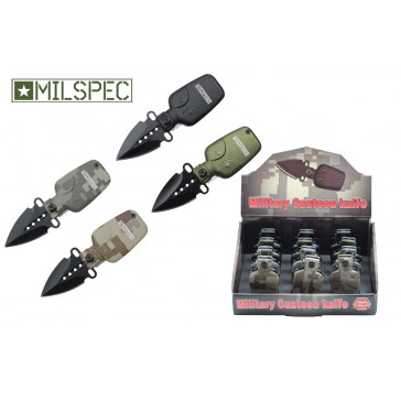 12 Piece Assorted Colors Water Canteen Pocket Knives With Display Case