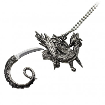 Silver Dragon Necklace Knife With Hidden Blade