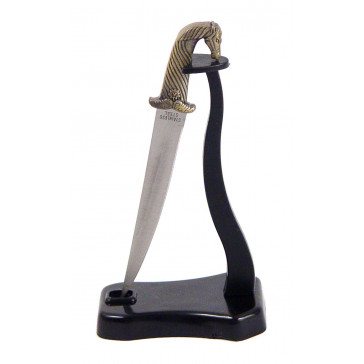 5.75in. LETTER OPENER 4in. SILVER BLADE BRONZE HANDLE W/ STAND