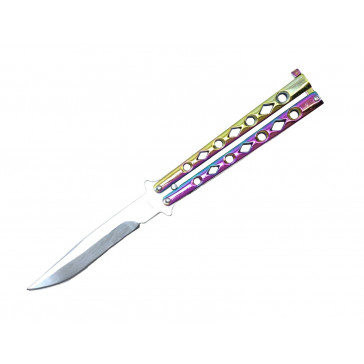 9" Rainbow Balisong Butterfly Knife