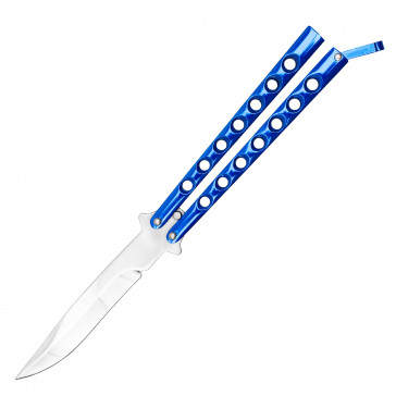 9" Blue (High Polish) Balisong Butterfly Knife