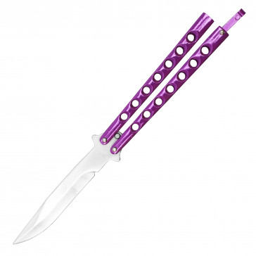 9" Purple (High Polish) Balisong Butterfly Knife