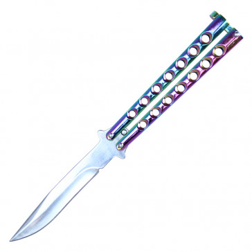9" Rainbow Balisong Butterfly Knife