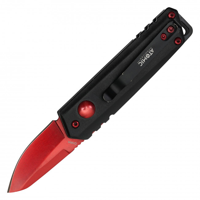 Wuu Jau Co, Inc - 5" ATOMIC Red Push Button Knife