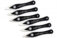 6.5" Set of 6 Iron Cross Throwing Knives