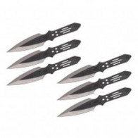 6.5" Set of 6 Black Flash Throwing Knives
