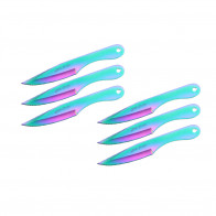 9" 6 pcs set rainbow Jack the Ripper throwing knife