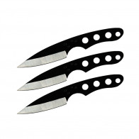 Set of 3 6.5" Dog Paw Throwing Knives (Black)