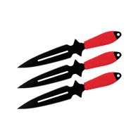 Set of 3 6.5" Cord-Wrapped Throwing Knives (Black)