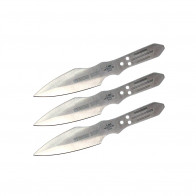 Set of 3 6.5" Thunderbolt Throwing Knives (Chrome)