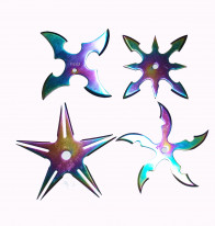 4 SET RAINBOW THROWING STAR W/CASE
