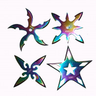 4 SET RAINBOW THROWING STAR W/CASE
