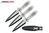 9" 3 pcs set two tone black throwing knife