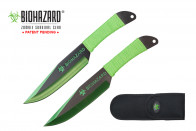 9 Inch 2pc set green/black blade zombie thrower