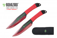 9 Inch 2pc set red/black blade zombie thrower