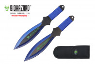 9 inch 2pc set blue/black blade zombie thrower
