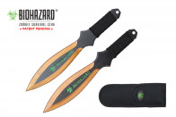 9 inch 2pc set gold/black blade zombie thrower