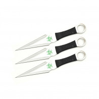 9" 3pcs set silver zombie throwing knife