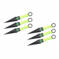9" 6pcs set black zombie throwing knife