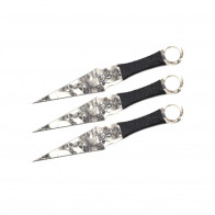 9" 3pcs set zombie skull throwing knife