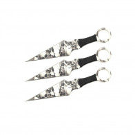 9" 3pcs set zombie skull throwing knife