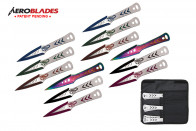 9" 12 pcs set two tone throwing knife