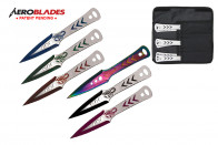 9" 6 pc set two tone throwing knife - Scorpion