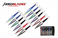9 inch 12pc set two tone kunai throwing knife