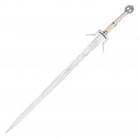  46.5” Flamberge Silver Replica Steel Sword