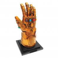 Brass Gauntlet w/ Light-Up Crown Jewels & Wooden Base