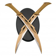 19.5" Fantasy Dual Stainless Steel Replica Daggers w/ Plaque
