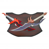 Dual Fantasy Metal Daggers with Wooden Plaque (SET of 2-pcs)