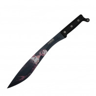 18.5" Zombie Picture Bladed Machete With Black Handle And Black Nylon Sheath 