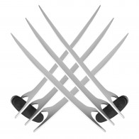 11" Deluxe Dual Hand X-Claws w/ Silver (Adamantium) Finish