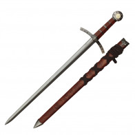 Knights Of Templar Crusader Sword 23" With Brown Scabbard 