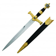 King Solomon Dagger 21.5" Black Scabbard With Gold 