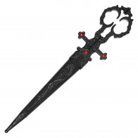10.25" Black Bodice Scissors Dagger With Sheath