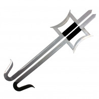 34" 2 Piece Chrome Chinese Hook Swords