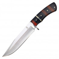 12" Fixed Blade Hunting Knife w/ Black & Wood Handle