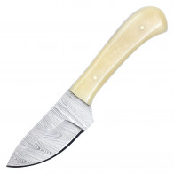 6" True Damascus (256-Layer) Knife w/ Smooth White Bone Handle
