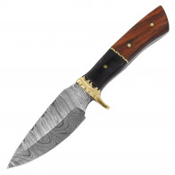 8" True Damascus (256-Layer) Knife w/ Wood Handle